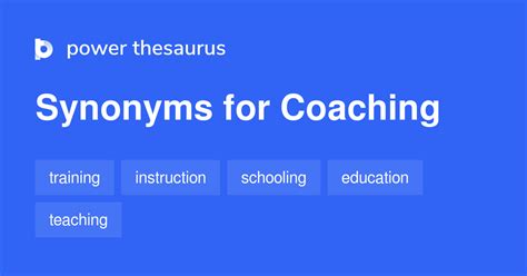 synonyms for coaching.